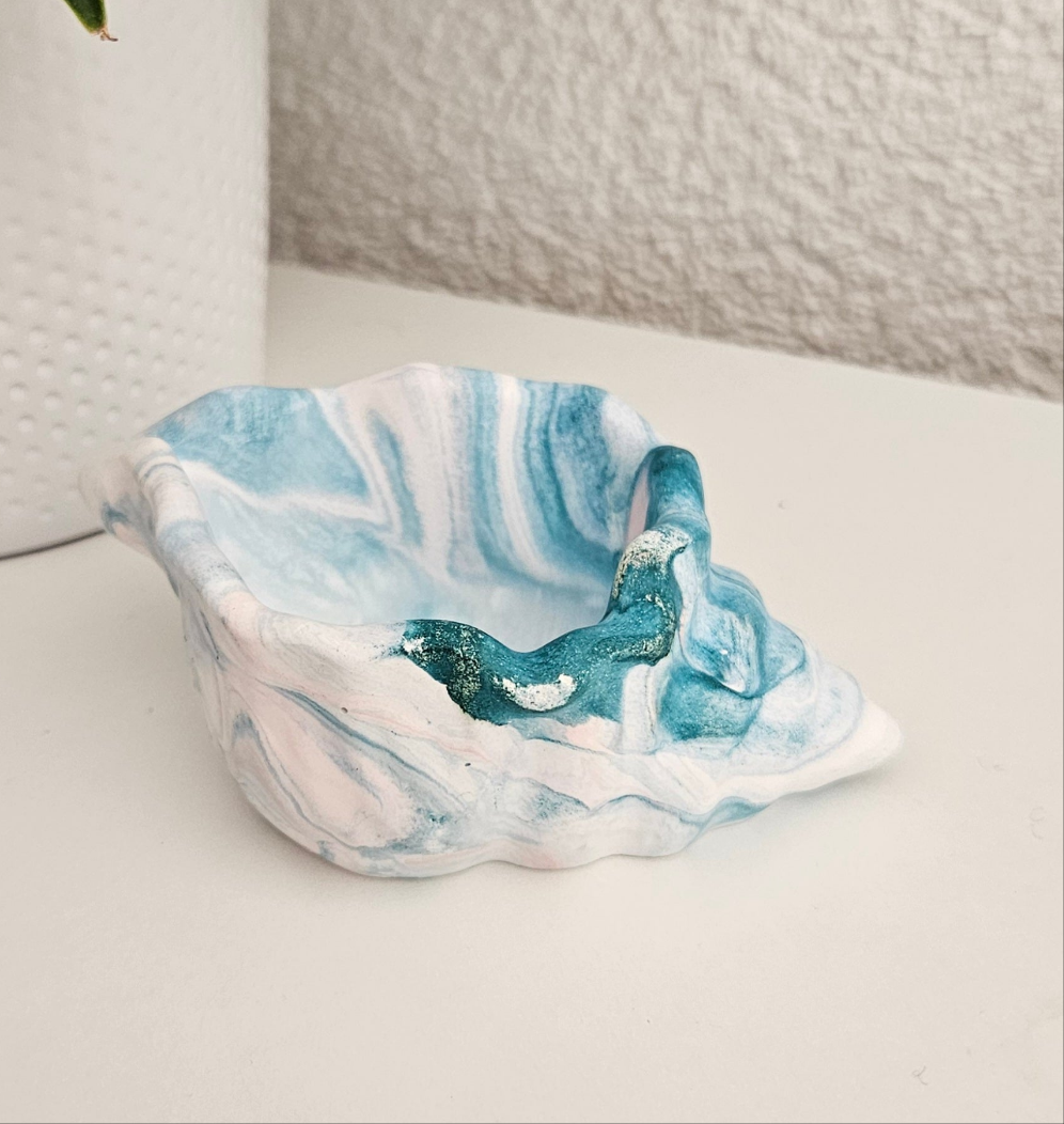 Coquillage marbré bleu
