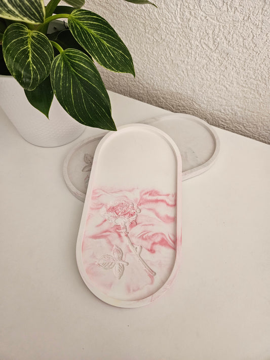 Plateaux ovale rose